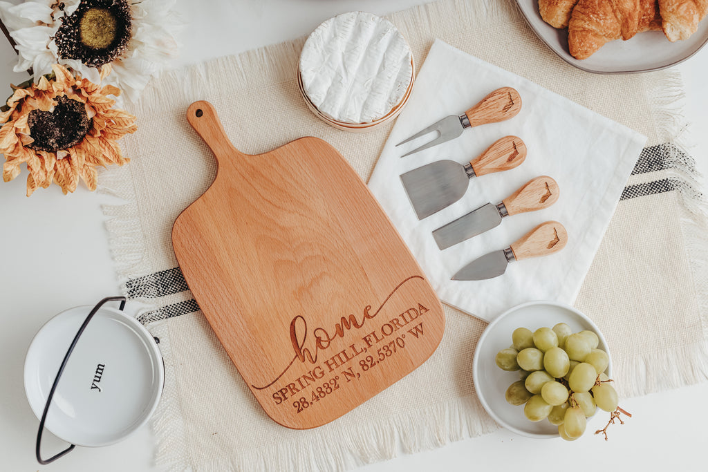 Home Cutting Board with Coordinates, Cutting Boards - Do Take It Personally