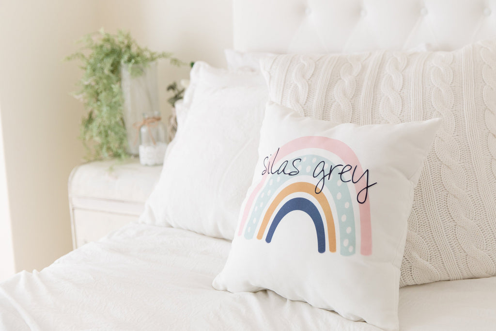 Rainbow Pillow With Name, Pillows - Do Take It Personally