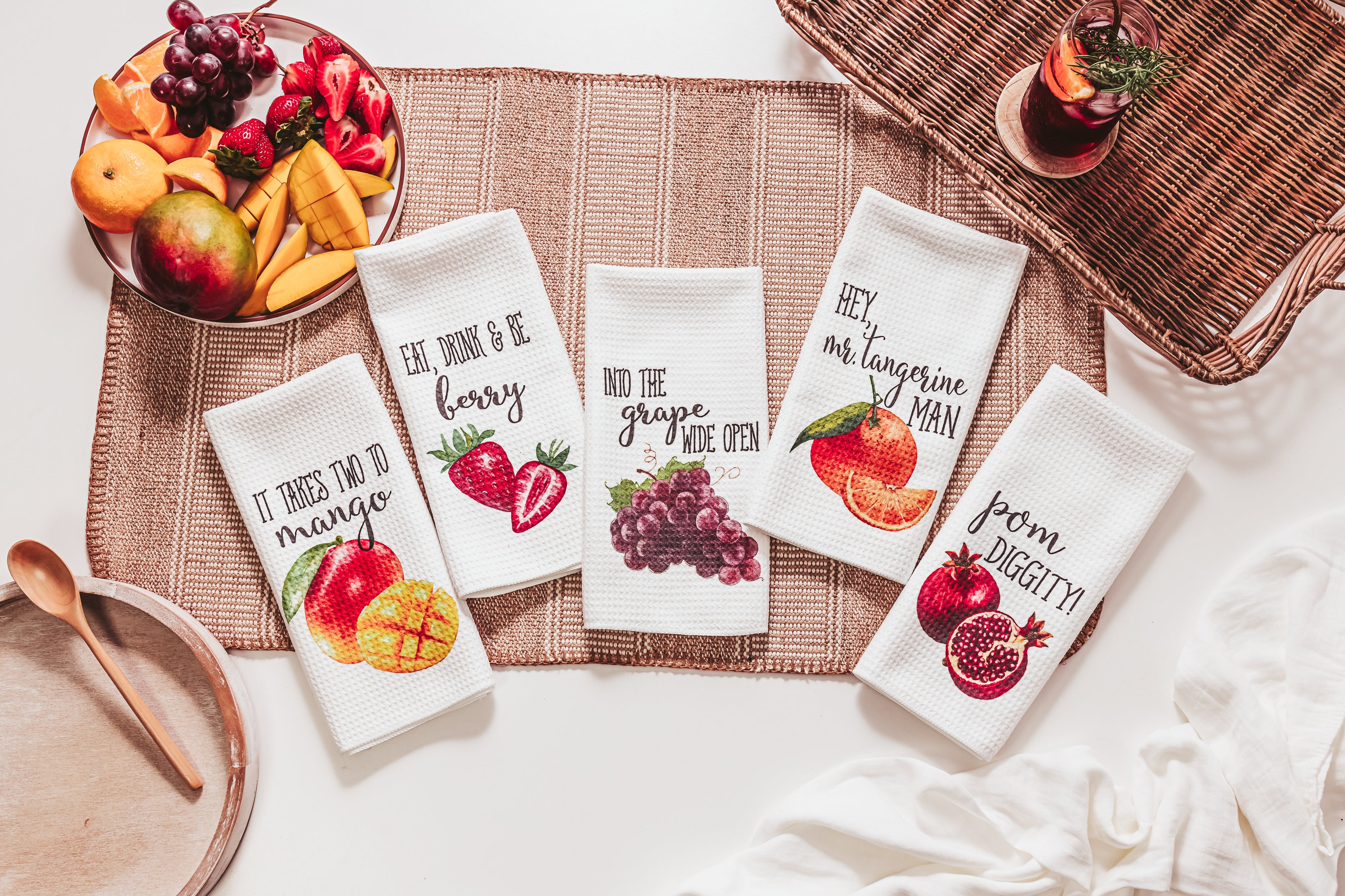 72 Wholesale Colorful Fruit Design Hndy Kitchen Towel With Hanging