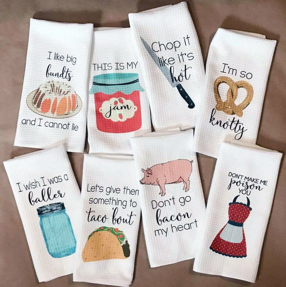 35+ Funny Kitchen Towel Sayings for Crafters - Cutting for Business