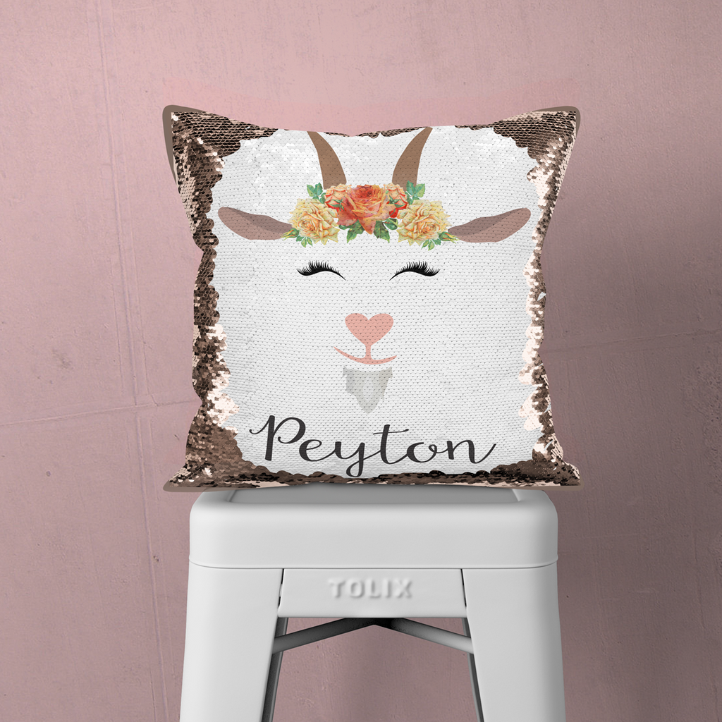 Custom Goat Sequin Pillow, Pillows - Do Take It Personally