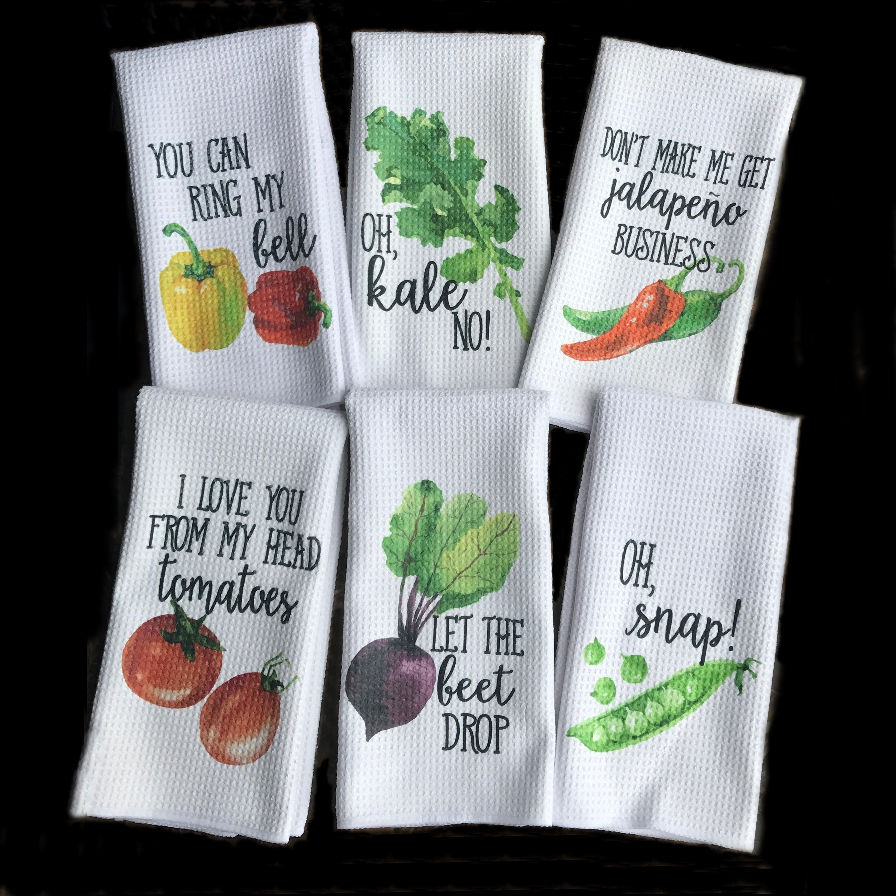Funny Kitchen Towel Set of 4 – Vegetables