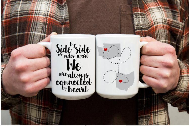 Mug Distance Relationship Presents Boyfriend Long Distance Coffee