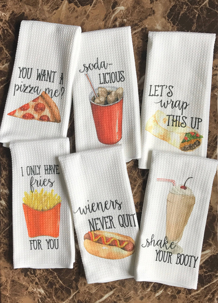 Funny Kitchen Towels - Junk food Lover - Gift for Foodie - Hostess Gift - Dish Towels - Housewarming Gift - College Gift - Wedding Shower Gi,  - Do Take It Personally