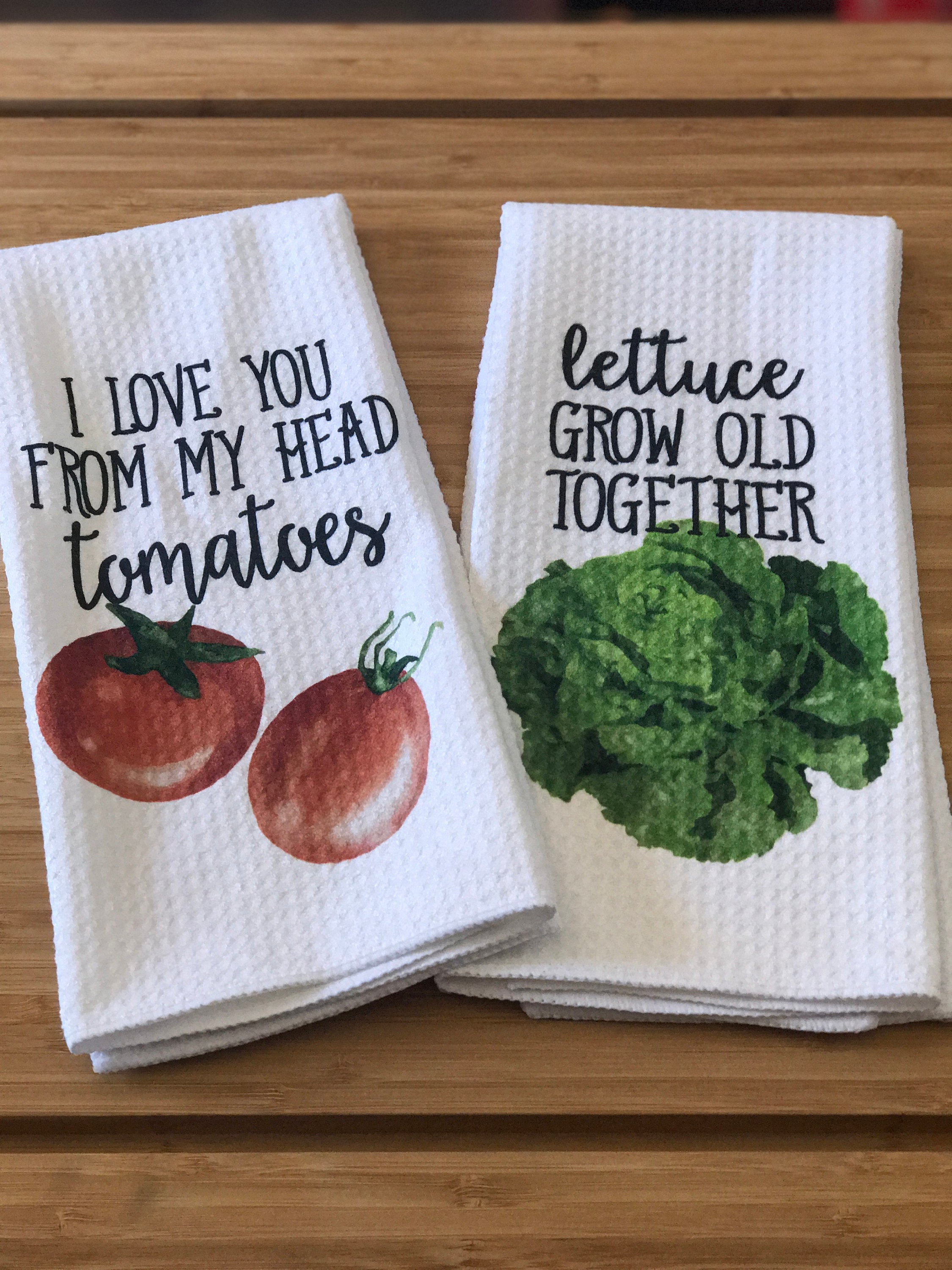 Microfiber Dish Towels Funny Veggie Puns Funny Kitchen Towel Set of 4 -  Best Housewarming Gifts for New Home, Tea Towels for Kitchen Funny, Mom