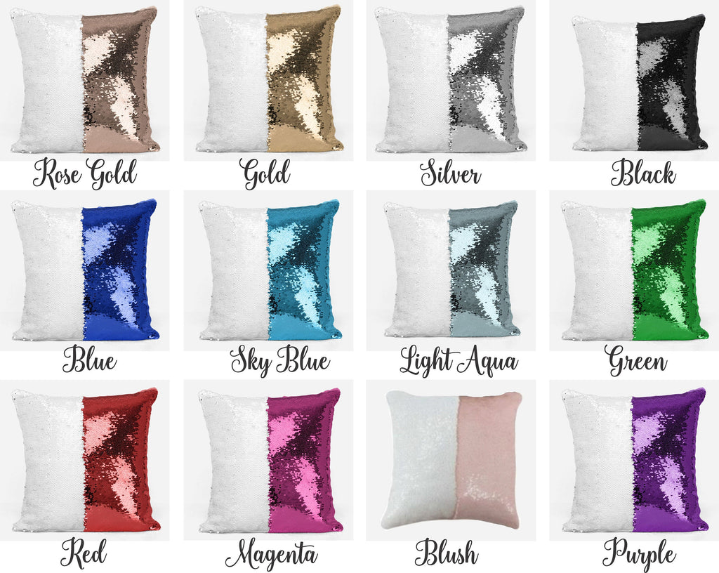 Sequin Pillow Cover- Gift for Wolf Lover - Custom Personalized Sequin Pillow Cover with Name - Hidden Message Pillow