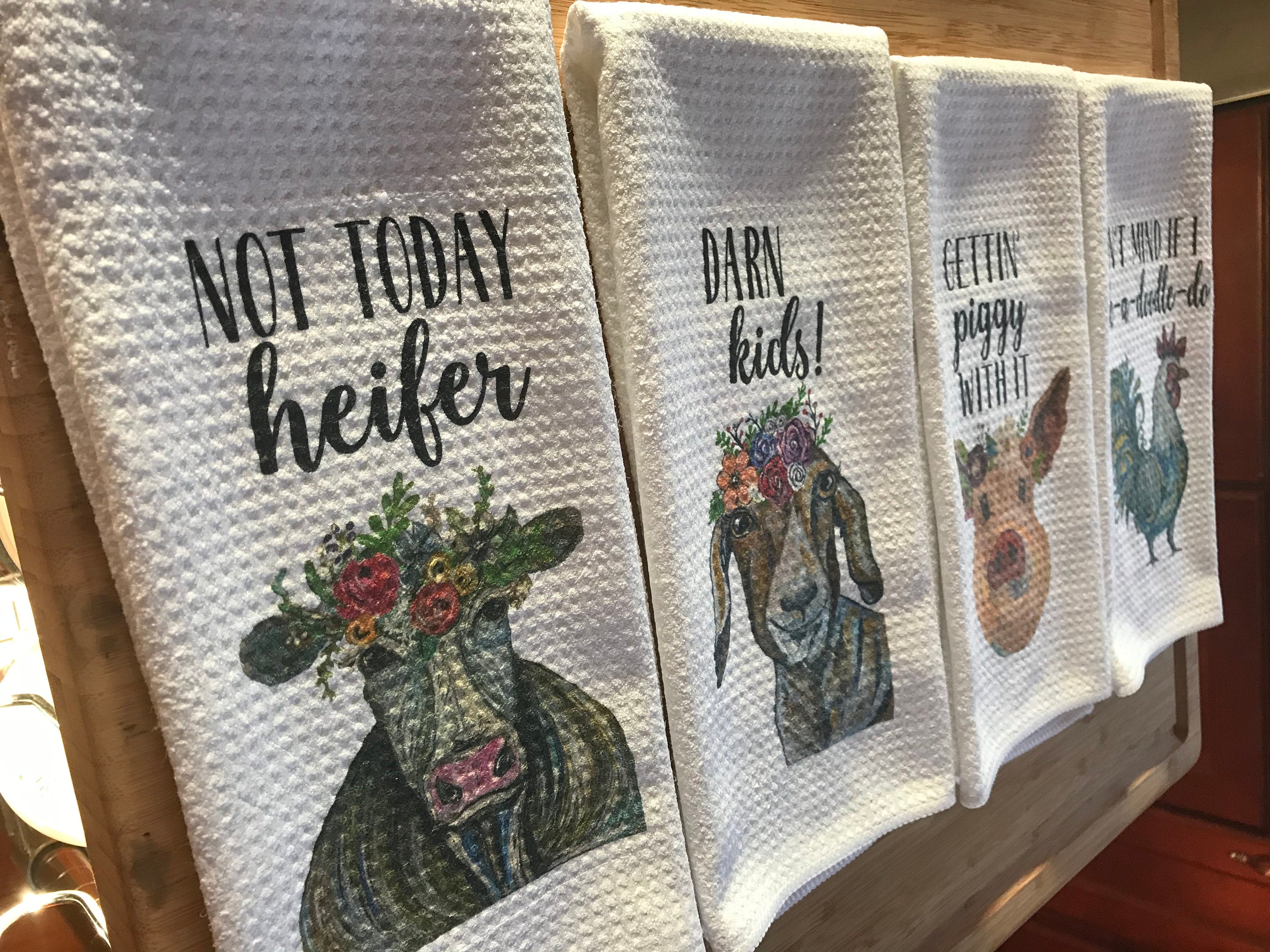 Farmhouse Kitchen Decor - Farm Animal Kitchen Towels – Do Take It Personally