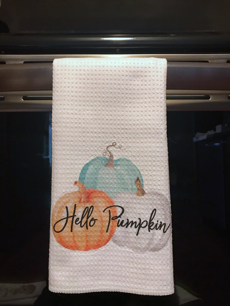 Hello Pumpkin Towel - Pumpkin Decor - Autumn Dish Towel - Fall Kitchen Towel -Fall Farmhouse Decor,  - Do Take It Personally