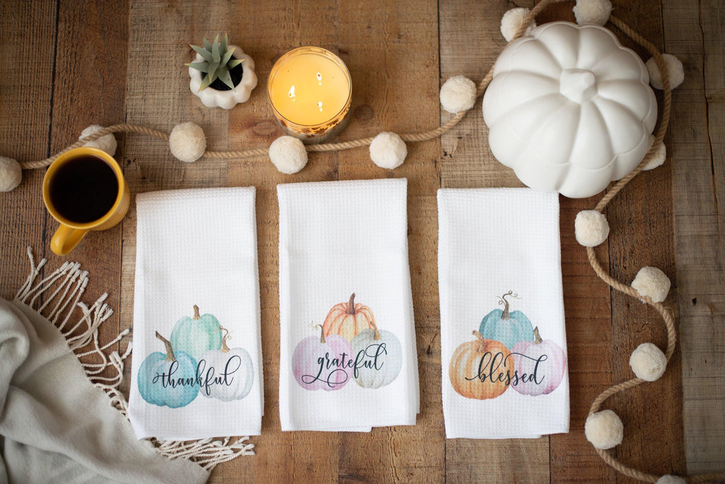 Thankful Grateful Blessed Towel Set, Towels - Do Take It Personally